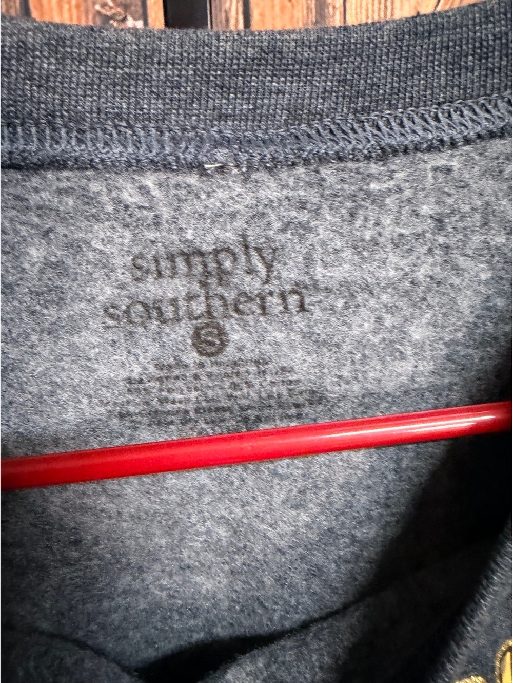 Simply Southern Gray Crewneck Sweatshirt with Yellow Text Size Small - Picture 2 of 3